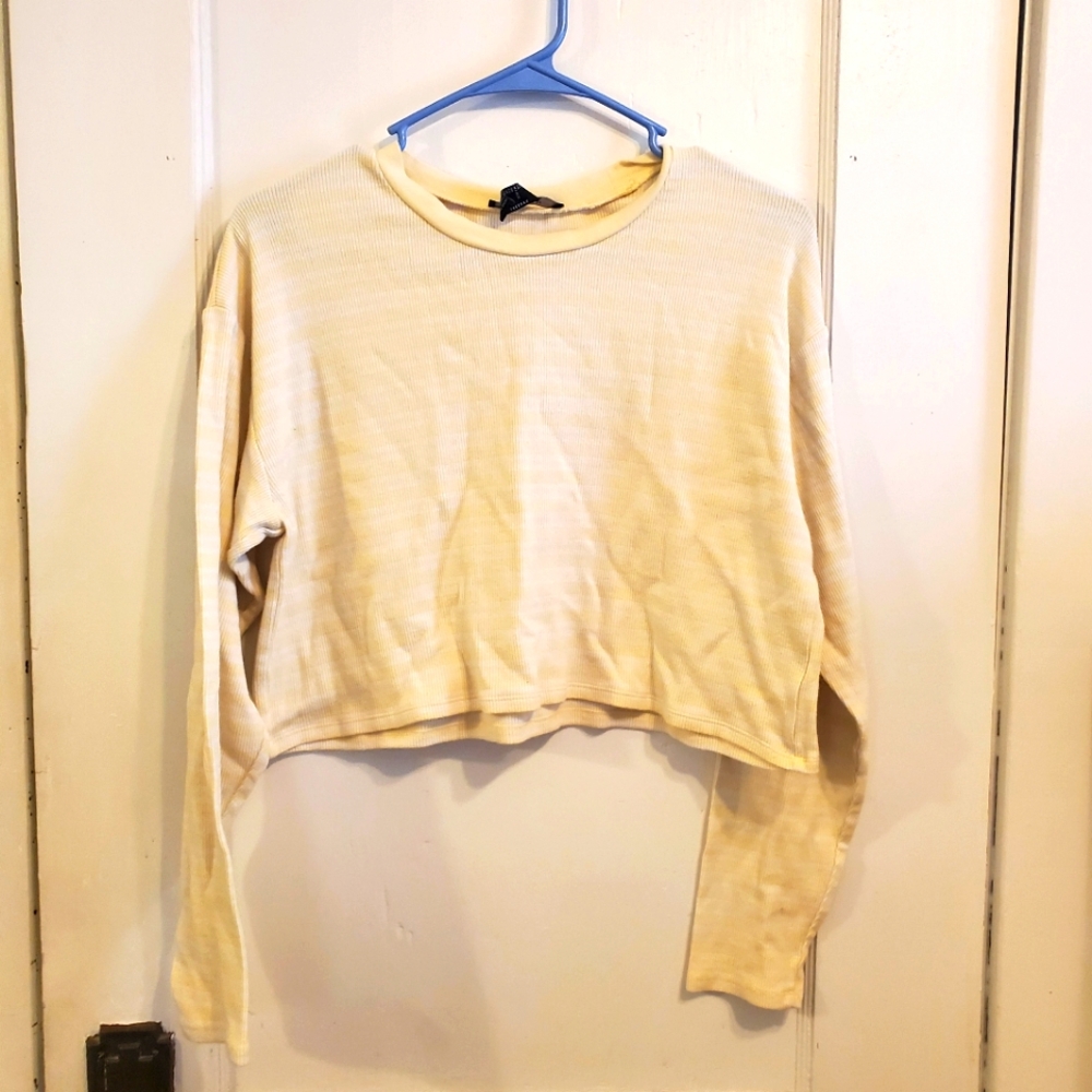 Forever 21 yellow stripe crop top